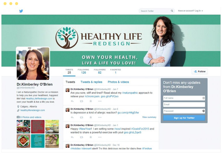Healthy Life Redesign Social Media Branding - Twitter